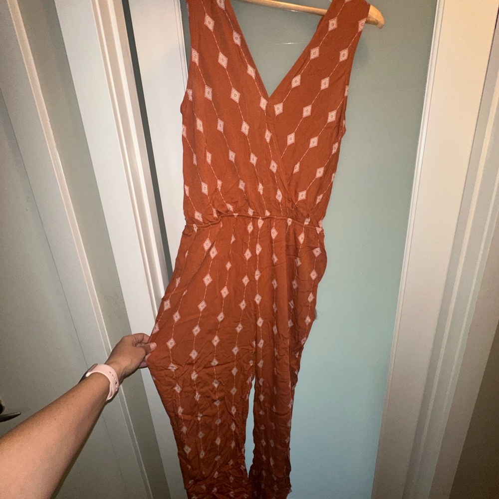 Rust Patterned Jumpsuit - Picture 2 of 2